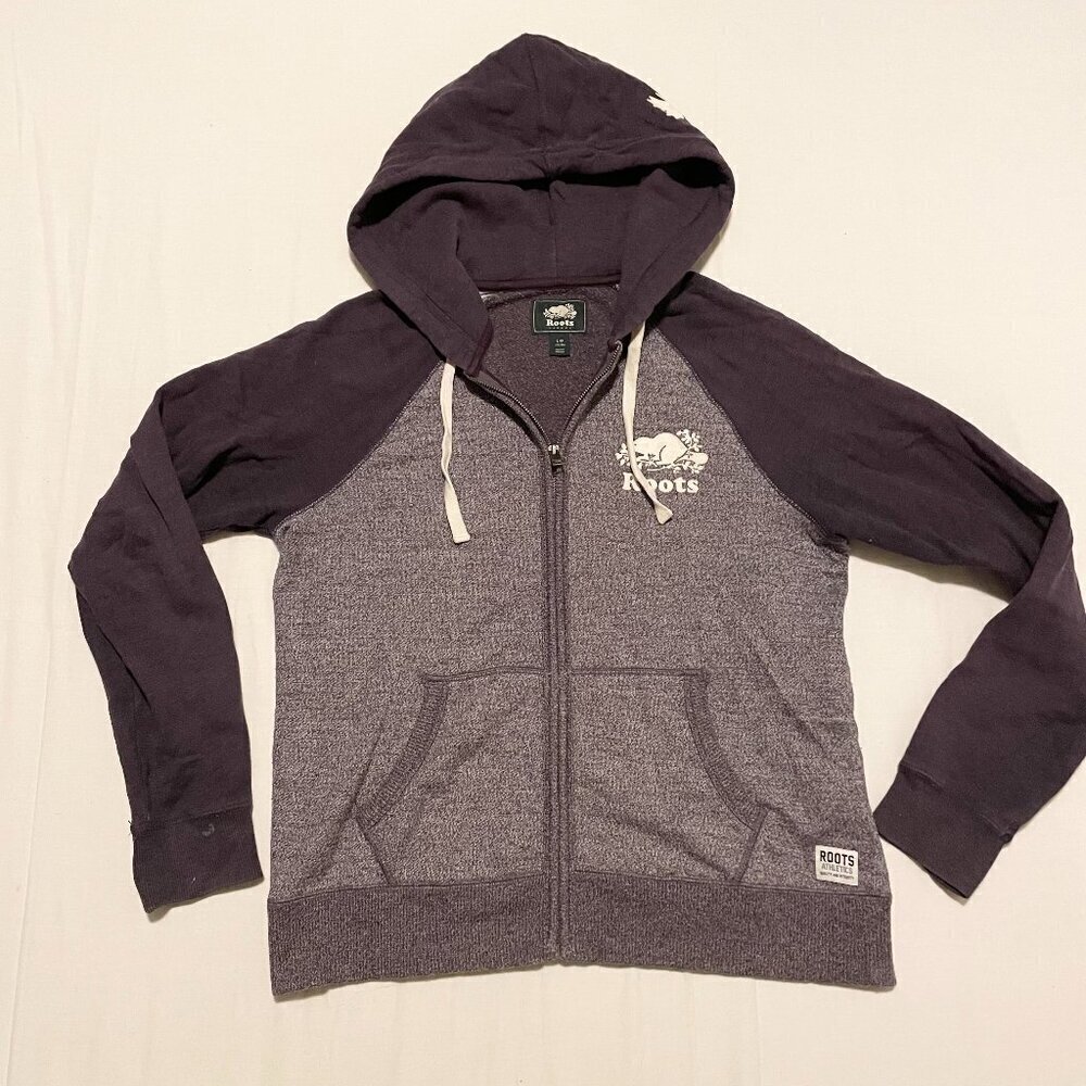 Roots Womans Hoodie Zip Up Size Large